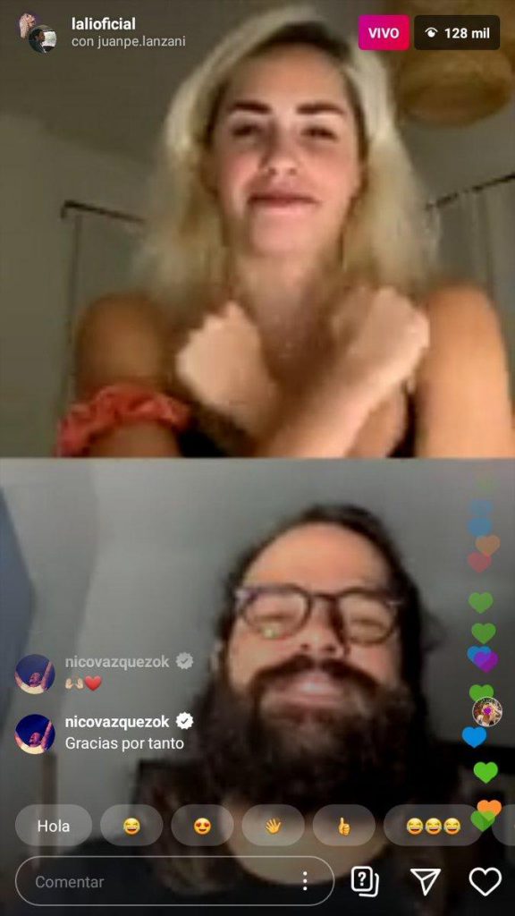 En un vivo en Instagram, Lali y Peter hablaron de sus carreras, sus gustos y, por supuesto, incluyeron música de Casi Ángeles.