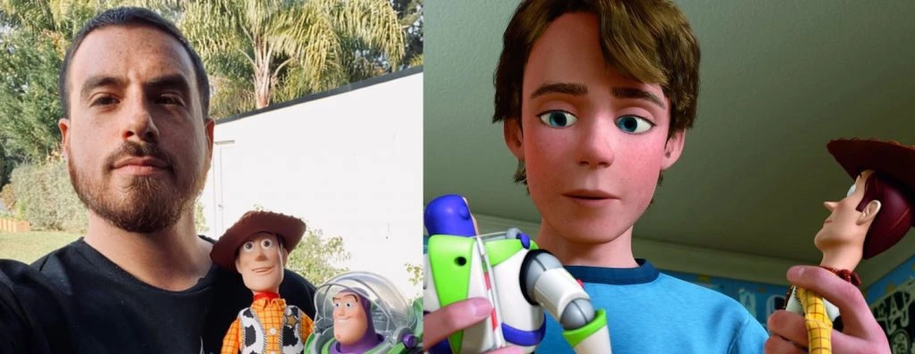 Fede Bal llevó sus muñecos a Diego y se despidió de ellos, como Andy en el filme cuanod regala los suyos. 