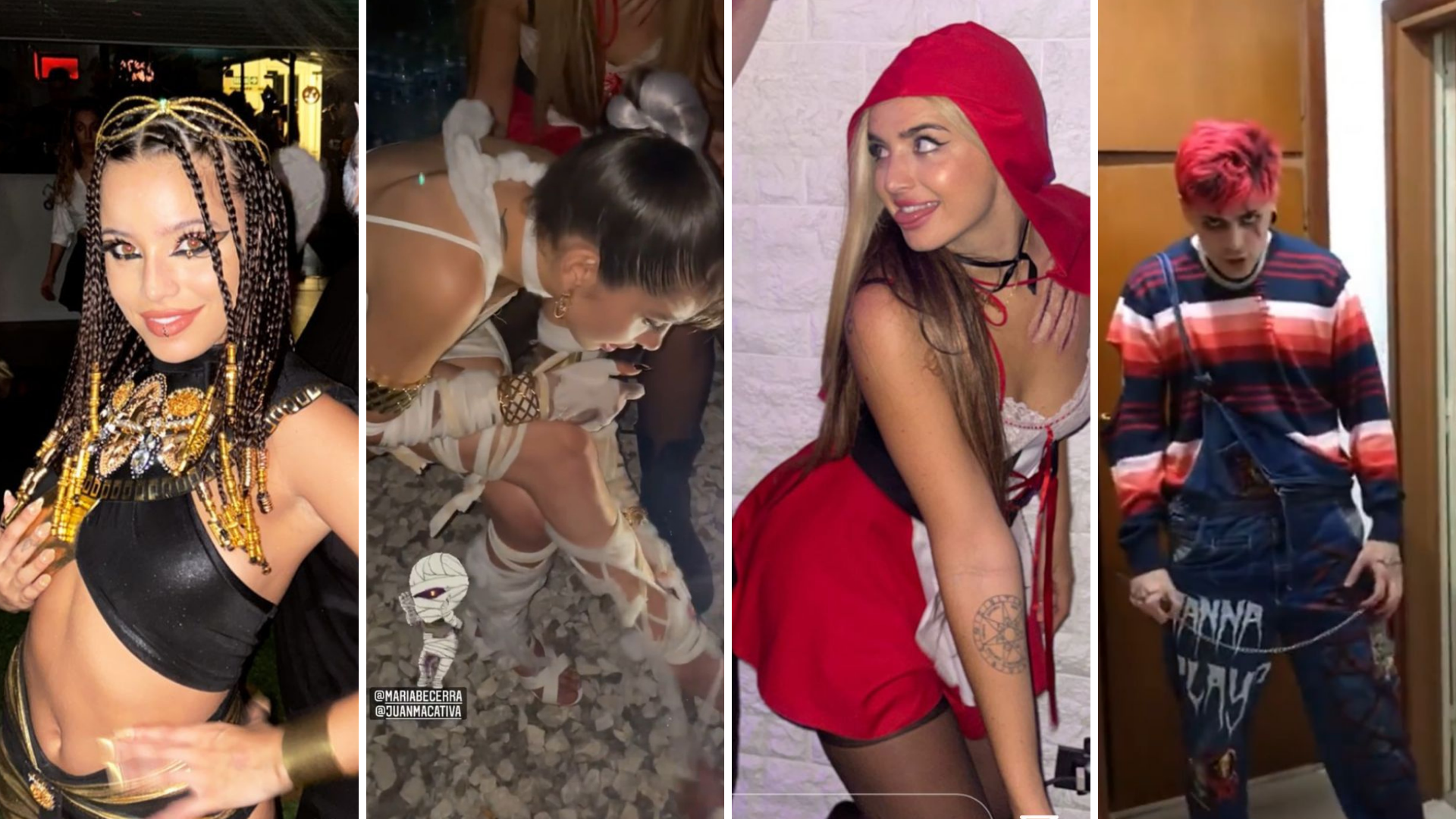 Emilia Mernes y su mega fiesta de disfraces: María Becerra se disfrazó de momia, Lola índigo de Caperucita Roja y Lit Killah de Chucky