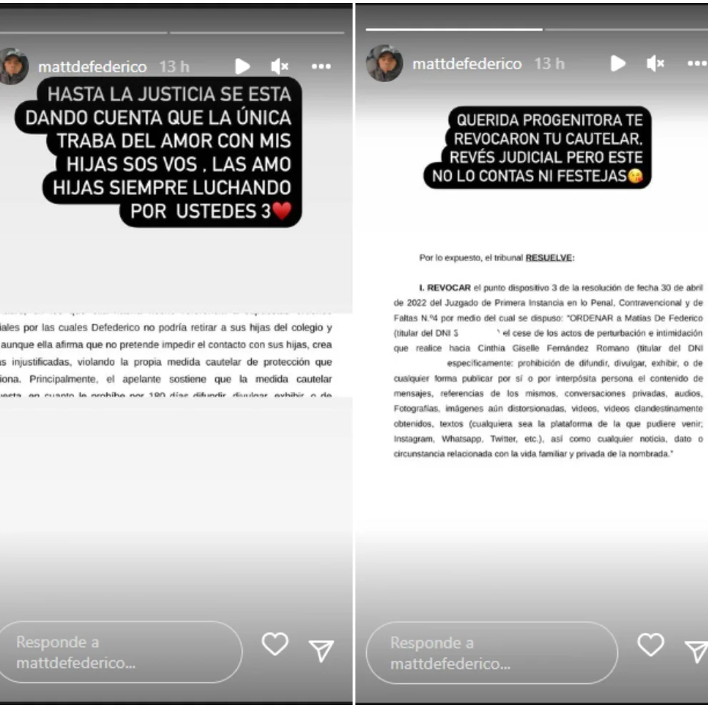 El posteo de Matías Defederico.