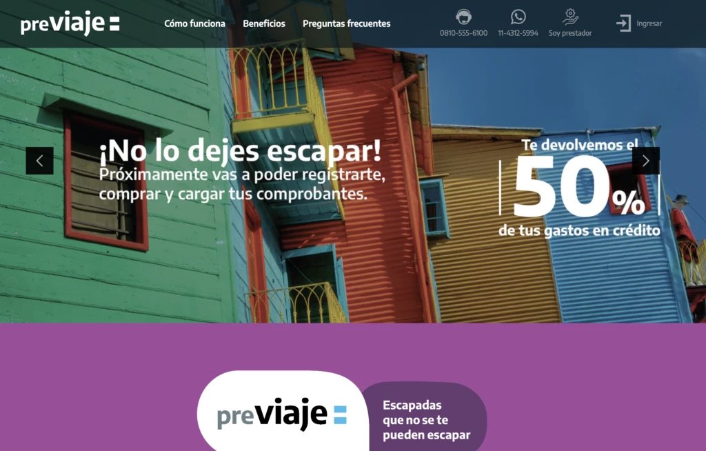 Los comprobantes de PreViaje deberán cargarse en previaje.gob.ar para acceder al beneficio.