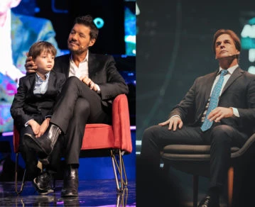 Marcelo Tinelli y Lacalle Pou en el America Business Forum