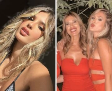 Julieta Poggio y Pato, su mamá. Foto archivo.