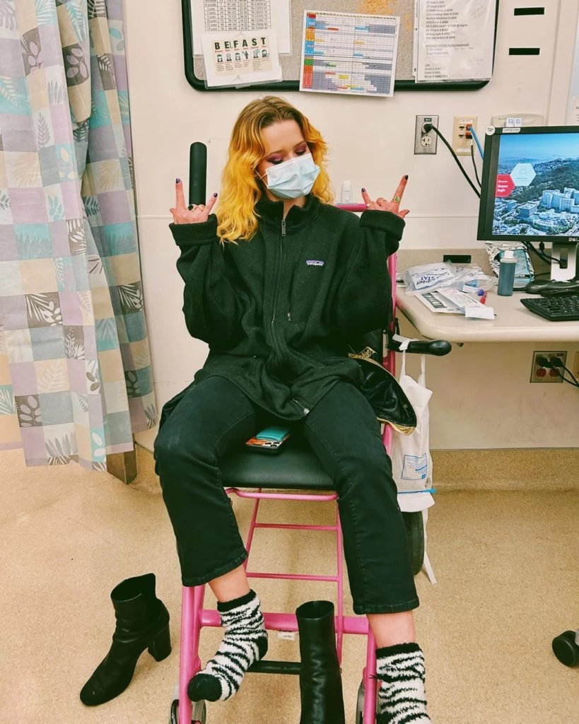 Ava Phillippe desde el hospital. Foto redes sociales. 