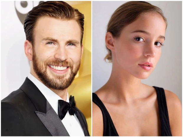 Chris Evans y Alba Baptist