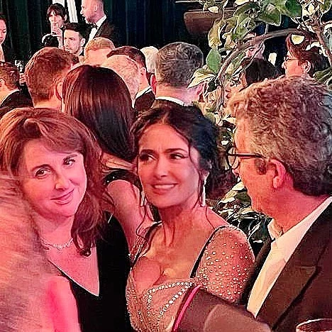 Salma Hayek junto a Ricardo Darin. Foto redes sociales
