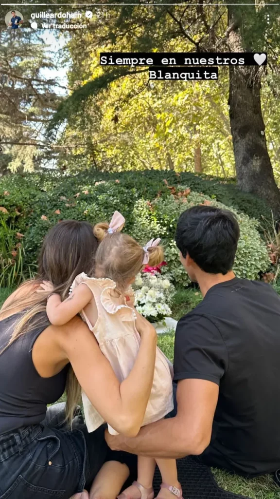 Guillermo Ardohain compartió una imagen en que se lo puede ver junto con Pampita y Ana, la hija de la modelo y Roberto García Moritán. Foto captura de pantalla