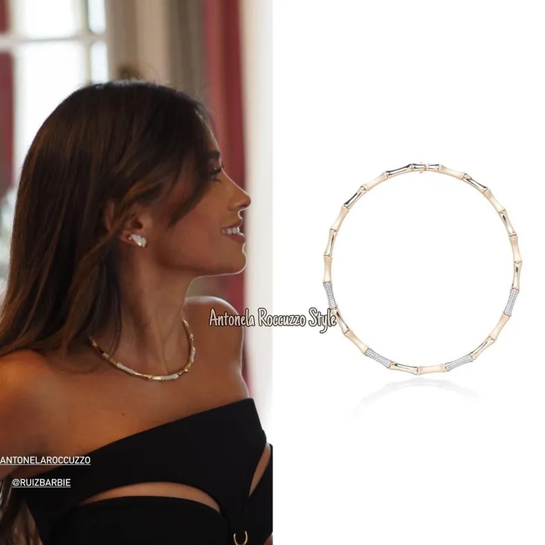 Asó es la gargantilla que lució la esposa de Lionel Messi. Foto: redes sociales.