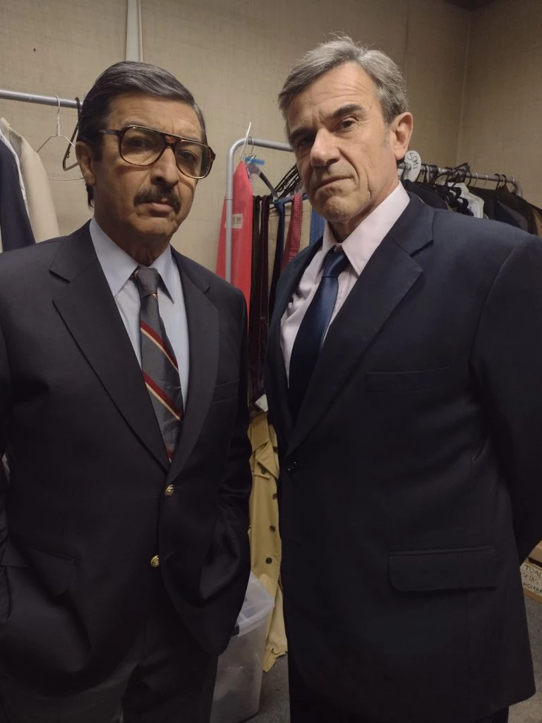 Ricardo Darín y Gabriel Fernandez en el backstage de 'Argentina,1985'