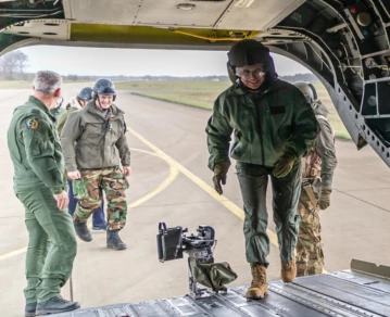 Máxima Zorreguieta en un entrenamiento de la fuerza aérea