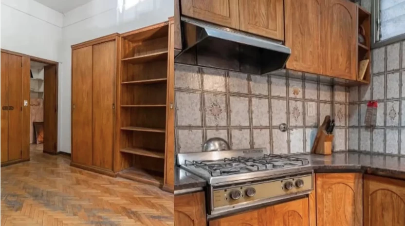 Los detalles del departamento dejan en evidencia de que se trata de una propiedad antigua que tuvo poco mantenimiento.