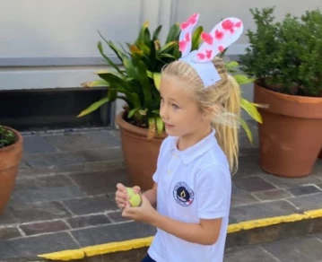 Matilda Salazar festejó Pascuas en el colegio