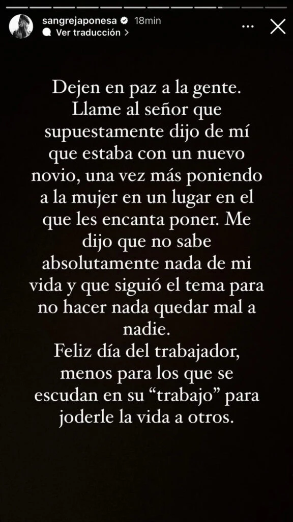 Posteo de la China Suarez. Foto captura de pantalla.