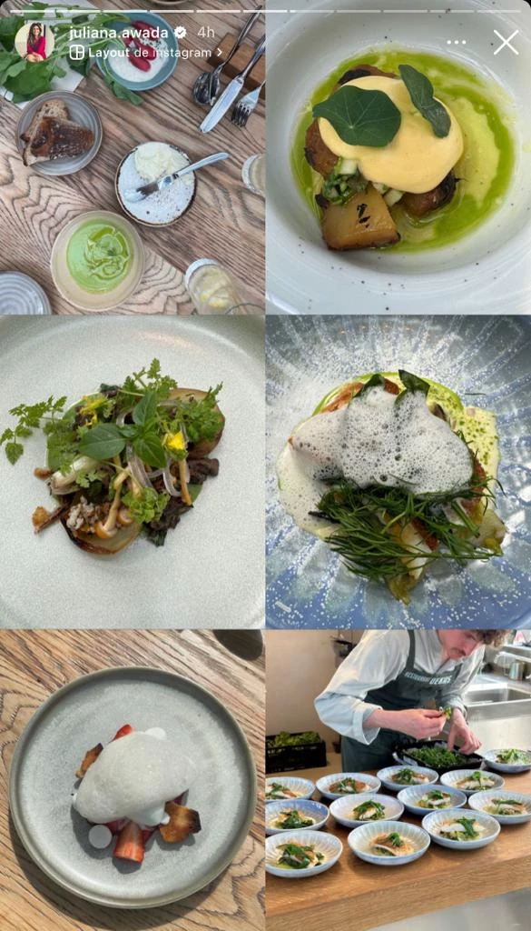 Los platos orgánicos que degustó Juliana Awada.