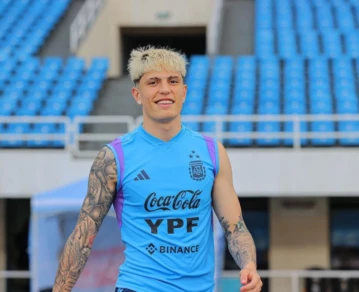 Alejandro Garnacho debutó en el Seleccionado argentino