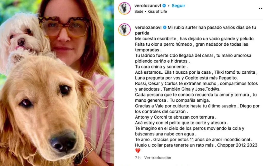 Carta de despedida de Vero Lozano. Foto captura de pantalla.