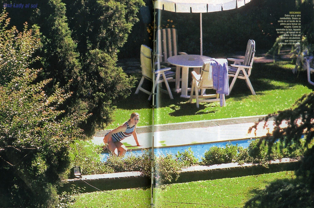 Lady Di, in fraganti en la pileta, durante su visita a Argentina