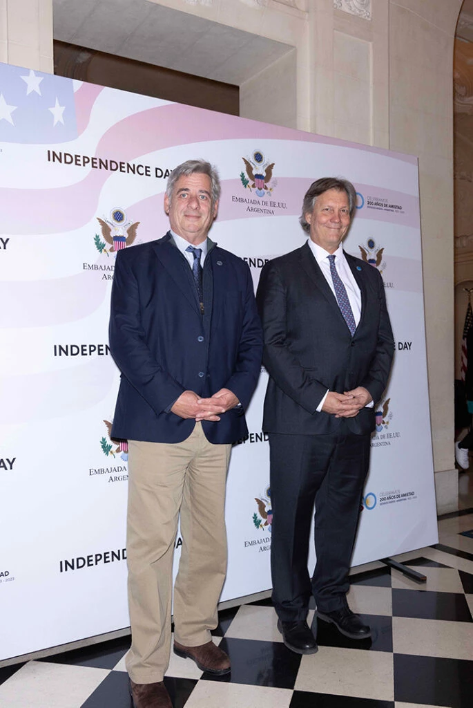 Nicolás Pino, el presidente de la Sociedad Rural, y Marcos Pereda, presidente de Consejo Interamericano de Comercio y Producción.