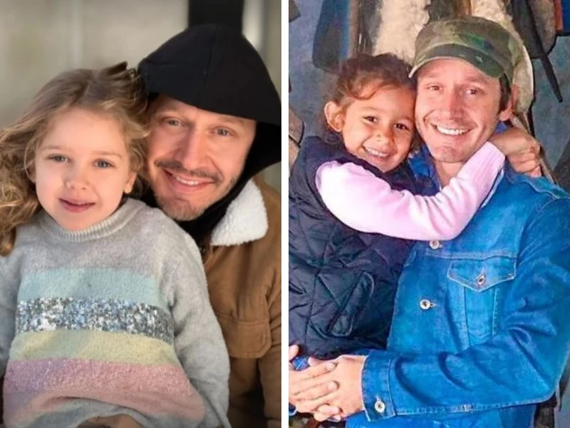 Benjamín Vicuña junto a Magnolia (izquierda) y Blanca (derecha).