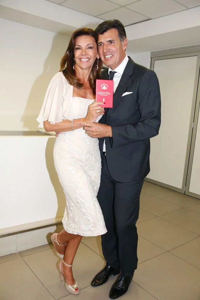 Araujo y Escoda el día del casamiento por civil.