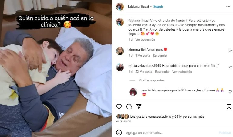 Posteo de la madre de Antonio. Captura de pantalla. 