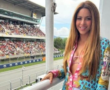 Shakira en el Gran Premio de La Fórmula 1 de España, en Barcelona.