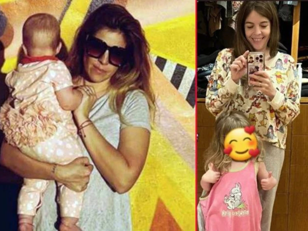 Dalma Maradona con sus pequeñas hijas: Roma y Azul