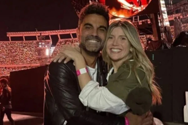 Laurita Fernández con su novio Claudio “Peluca” Brusca. Foto archivo.