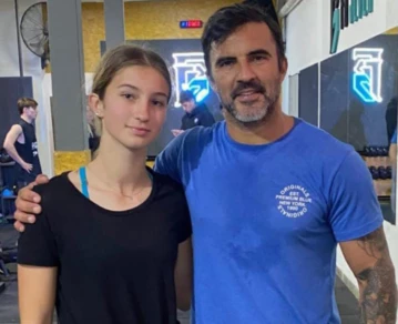 Fabián Cubero y su hija Indiana entrenando juntos