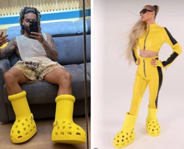 Maluma Paris Hilton botas crocs