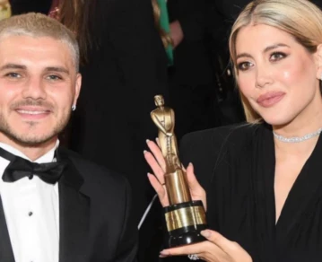 Wanda Nara y Mauro Icardi en los Martín Fierro