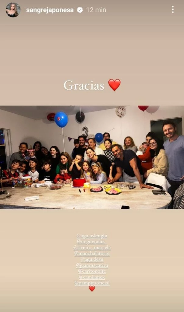 Festejo de Amancio. Foto redes sociales.