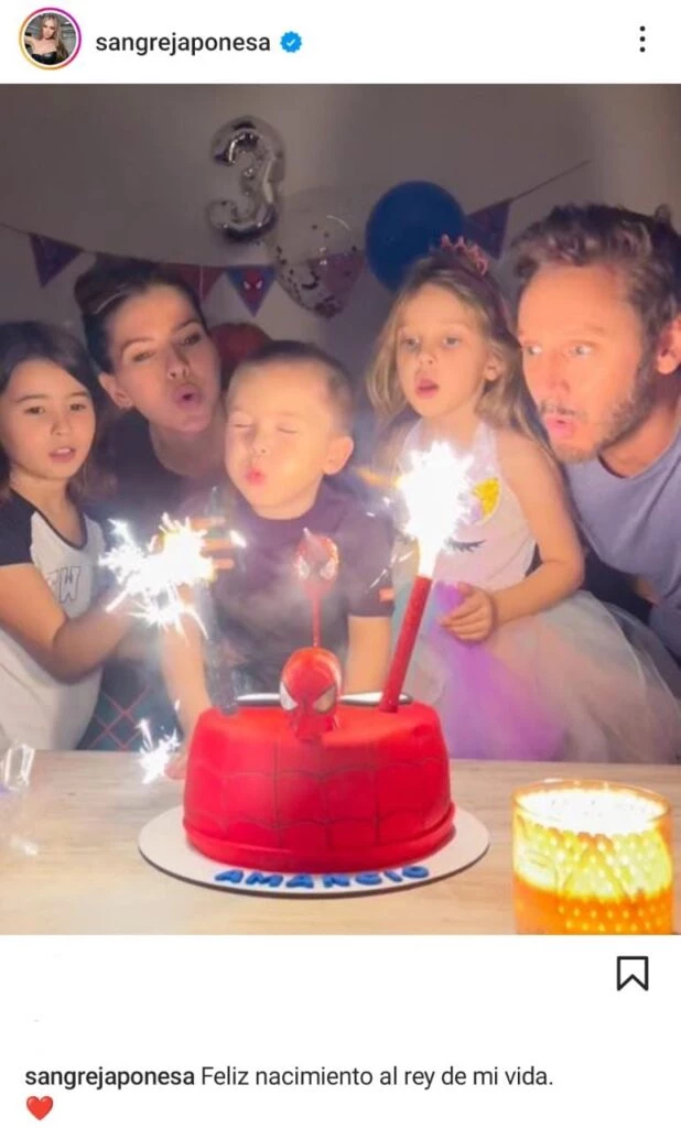 Festejo de Amancio. Foto redes sociales.