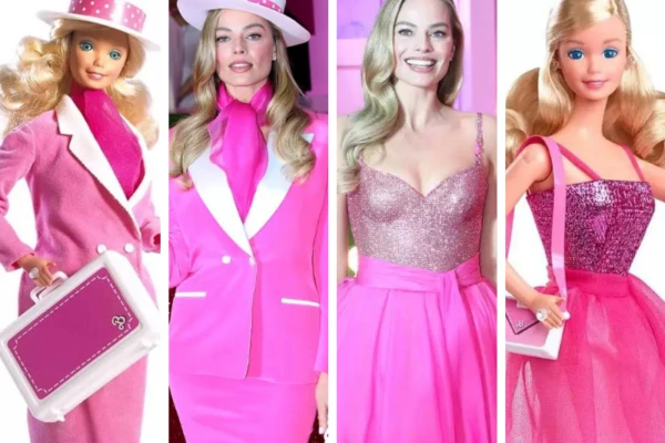 Margot Roobbie recreó varios looks clásicos de Barbie para la gira de prensa