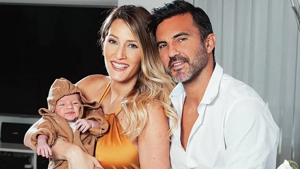 Mica Viciconte, Fabián Cubero y el pequeño Luca.