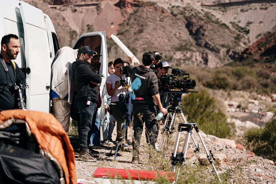 Detras de escena del rodaje en La Rioja de la minisarie "Síganme ". Foto archivo. 