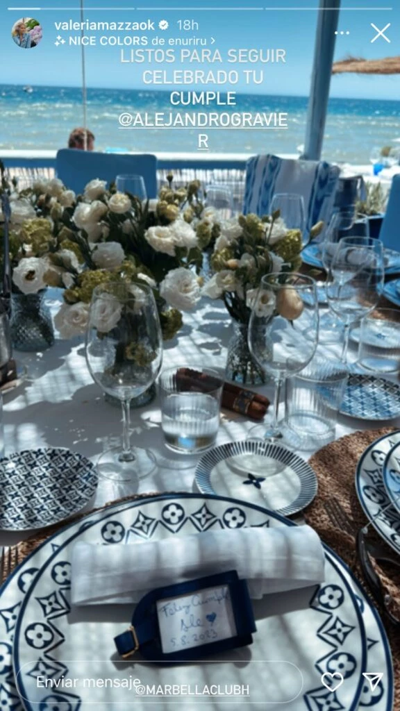 Así fue el festejo de Alejandro Gravier, el esposo de Valeria Mazza. Foto redes sociales.