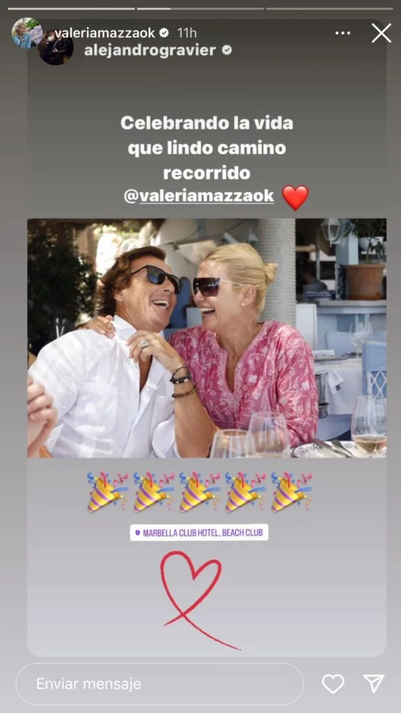 Así fue el festejo de Alejandro Gravier, el esposo de Valeria Mazza. Foto redes sociales.