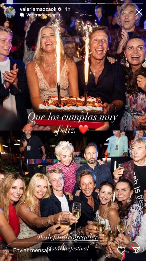 Así fue el festejo de Alejandro Gravier, el esposo de Valeria Mazza. Foto redes sociales.