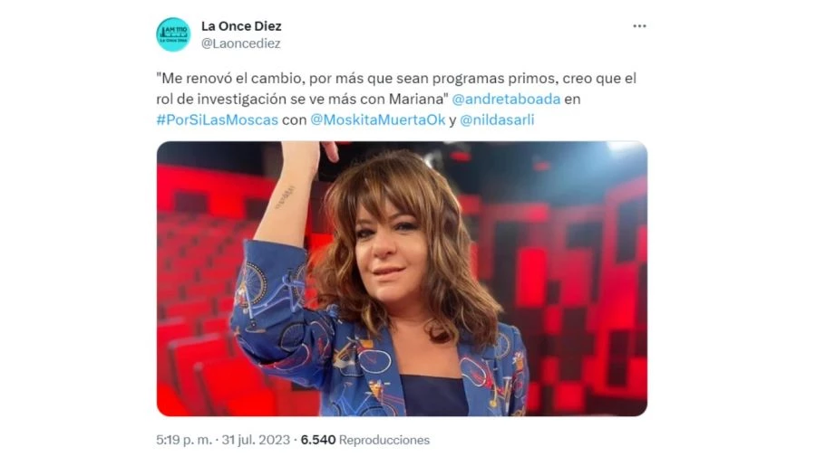 Andrea Taboada dialogó con Moskita. Captura de pantalla.