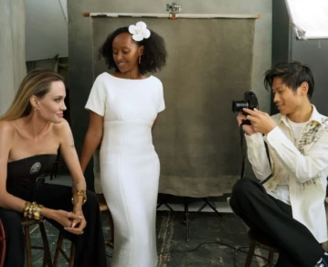 Angelina Jolie reapareció con sus hijos del medio en una entrevista para Vogue