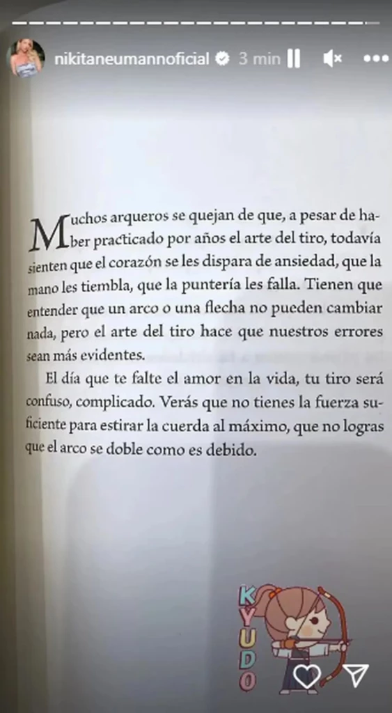 La historia de Nicole Neumann en Instagram.