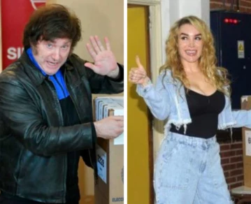 Javier Milei y Fátima Flórez Votando