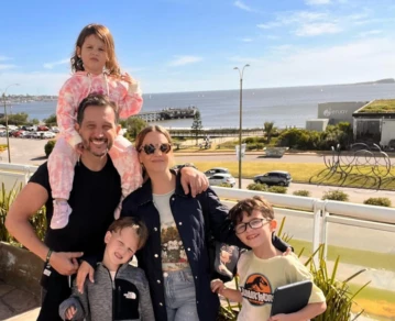 Germán Paoloski y Sabrina Garciarena en familia