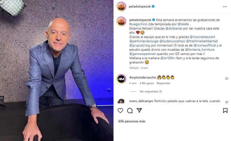 El Pelado López anunció nueva temporada de Juego Chino. Captura de pantalla. 