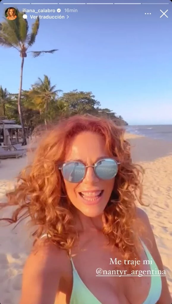 La artista viajó con su esposo desde Buenos Aires. 