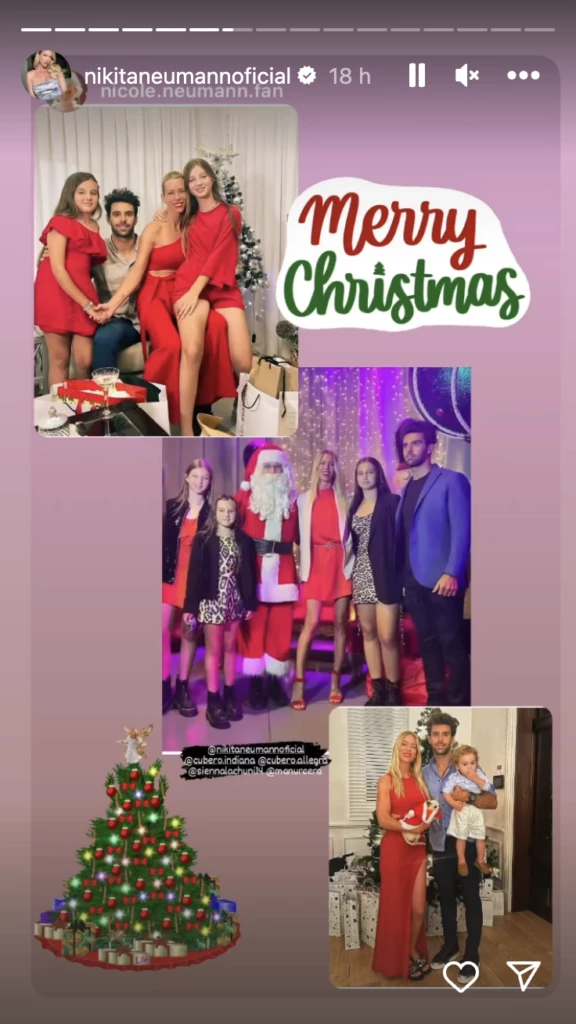 La historia que reposteó Nicole con fotos vintage de otras navidades.