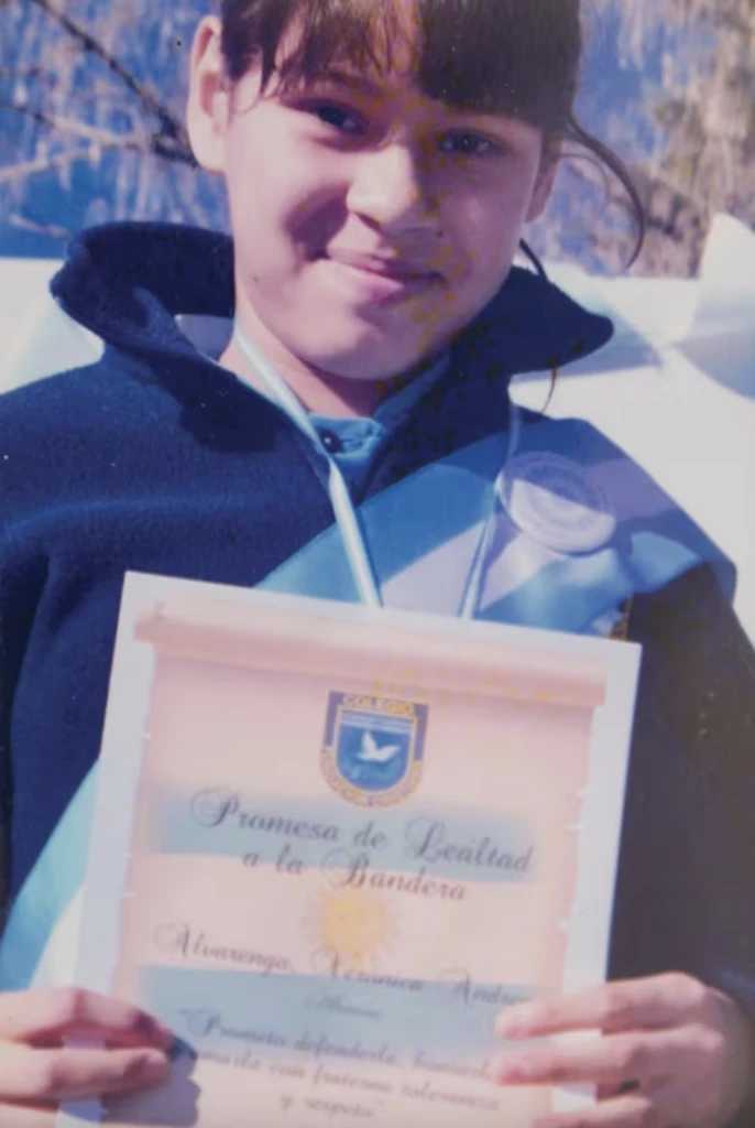 Un recuerdo del día en el que Verónica juró lealtad a la bandera. 