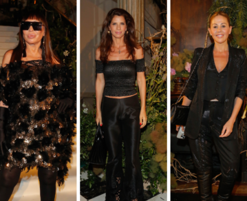 Los elegantes looks total black de Moria Casán, Analía Maiorana y Barbie Simons en el desfile de Javier Saiach