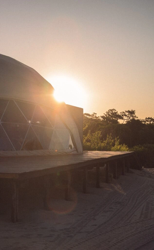 Sandra Borghi compartió la puesta de sol con la vista de Domos Park. 